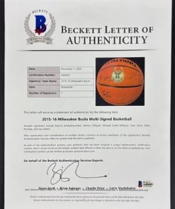 Alternative view of Milwaukee Bucks - Giannis Antetokounmpo, Johnny O’Bryant (7 Signatures)