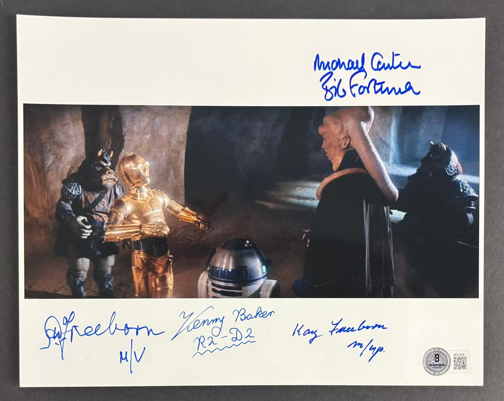 Kenny Baker, Michael Carter, Stuart Freeborn and Kay Freeborn